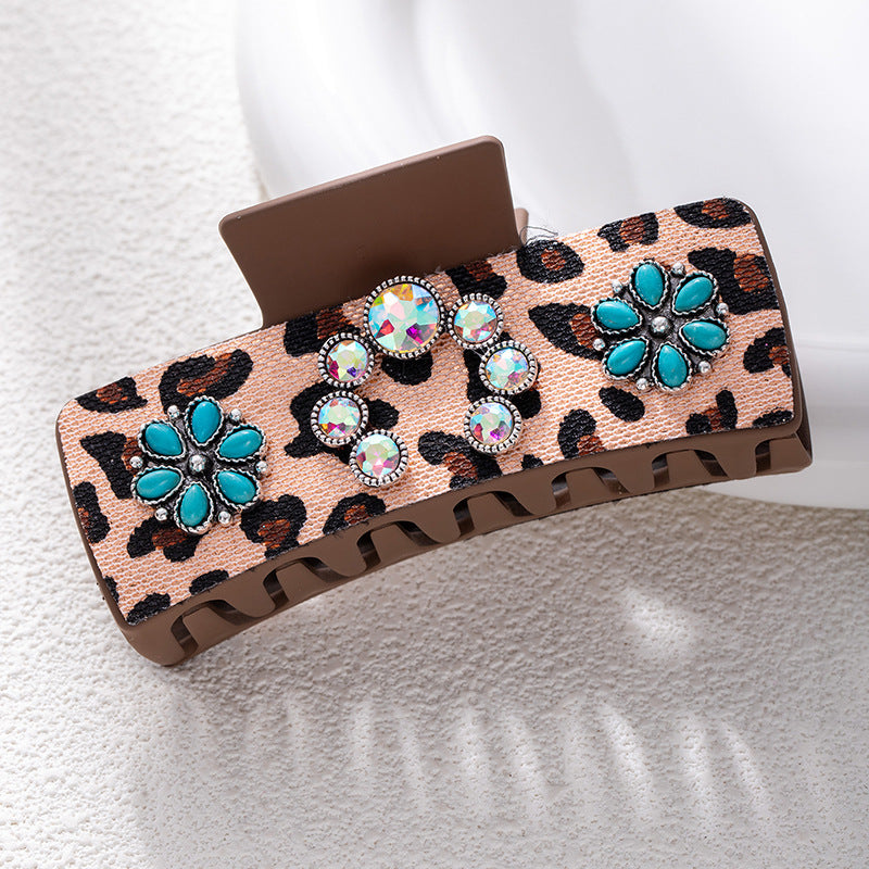 Wholesale Bohemian turquoise western style clip leather clip